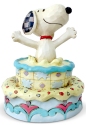 Jim Shore Peanuts 6005944 Snoopy Birthday Cake Figurine