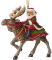 Jim Shore 6006669 Santa Riding Moose Hanging Ornament