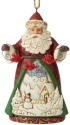 Jim Shore 6006672 Santa and Cardinals Hanging Ornament