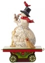 Jim Shore 6008133 Snowman On Train Car Figurine