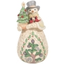 Jim Shore 6008362 Woodland Snowman and Tree Figurine