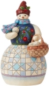 Jim Shore 6008919 Snowman and Basket Figurine