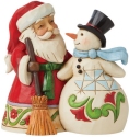 Jim Shore 6009004i Santa with Snowman Figurine