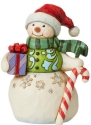 Jim Shore 6009009 Snowman and Gift and Candy Cane Figurine