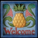 Jim Shore 6009340 Welcome Pineapple Plaque
