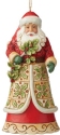Jim Shore 6009462 Santa with Holly Ornament