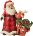 Jim Shore 6009589 2021 Dated Santa With Reindeer Figurine
