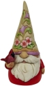 Jim Shore 6010284i Gnome with Cardinal Figurine