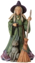 Jim Shore 6010668 Witch With Cat and Haunted House Figurine