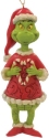 Jim Shore Dr Seuss 6010785N Grinch Holding Candy Cane Ornament