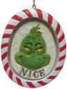 Jim Shore Dr Seuss 6010790N Naughty and Nice 2 Sided Grinch Hanging PVC Ornament