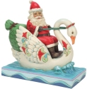 Jim Shore 6010824 Santa Riding Swan Figurine