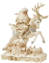 Jim Shore 6011167 Holiday Lustre Santa and Reindeer Figurine