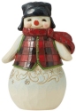 Jim Shore 6011483 Buffalo Plaid Snowman Pint Size Figurine