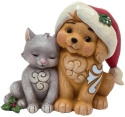 Jim Shore 6011485 Christmas Dog & Cat Figurine