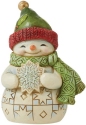 Jim Shore 6011489N Mini Snowman Holding Snowflake Figurine