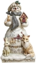 Jim Shore 6011613 White Woodland Snowman Statue - No Free Ship