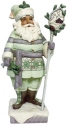 Jim Shore 6011614 White Woodland Santa Holding Staff Figurine