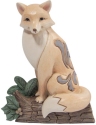 Jim Shore 6011617N White Woodland Fox On Birch Log Figurine