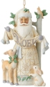 Jim Shore 6012027 White Woodland Santa Noel Hanging Ornament