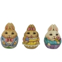 Jim Shore 6012273 Set of 3 Bunny Egg Mini Figurines