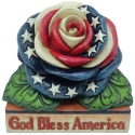 Jim Shore 6012432 Patriotic Red White Blue Rose Figurine