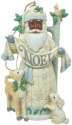 Jim Shore 6012636 Black Woodland Santa Ornament