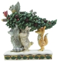 Jim Shore 6012685 White Woodland Animals Carrying Tree Figurine