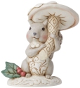 Jim Shore 6012686 White Woodland Squirrel With Mushroom Figurine