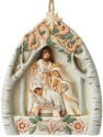 Jim Shore 6012690 White Woodland Holy Family Dated 2023 Ornament