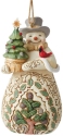 Jim Shore 6012691 White Woodland Snowman Evergreen Ornament