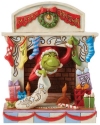 Jim Shore 6012693 Grinch Peeking Out of Fireplace Figurine