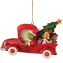 Jim Shore Dr Seuss 6012706N Grinch in Red Truck Hanging Ornament