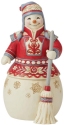 Jim Shore 6012891N Nordic Noel Red and White Snowman Figurine