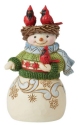 Jim Shore 6012957N Mini Snowman With Cardinal Nest on Head Figurine