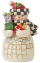 Jim Shore 6012958 Snowman Checkered Hat Mini Figurine