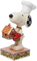 Jim Shore Peanuts 6013045 Snoopy Holding Gingerbread House Figurine