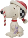 Jim Shore Peanuts 6013048 Snoopy Glitter Candy Cane Mini Figurine