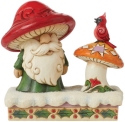 Jim Shore 6013747 Santa Gnome With Mushroom and Bird Figurine