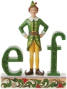 Jim Shore 6013937 Buddy Standing on Elf Word Figurine