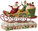 Jim Shore 6013938N Buddy Elf with Santa in Sleigh Figurine