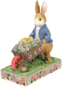 Jim Shore 6014048 Peter Rabbit with Wheelbarrow