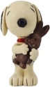 Jim Shore Peanuts 6014342N Snoopy with Chocolate Bunny Mini Figurine