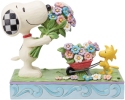 Jim Shore Peanuts 6014344 Snoopy Flowers & Woodstock Figurine