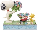 Jim Shore 6014344 Snoopy Flowers & Woodstock Figurine