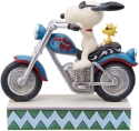 Jim Shore Peanuts 6014347 Snoopy & Woodstock Riding Motorcycle Figurine