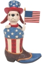 Jim Shore 6014412 Patriotic Boot with Dog Figurine