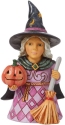 Jim Shore 6014477 Witch With Pumpkin Figurine