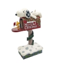 Jim Shore Peanuts 6015028 Snoopy & Woodstock Christmas Mailbox Figurine