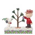 Jim Shore 6015029N Snoopy & Charlie Brown Christmas Tree Figurine